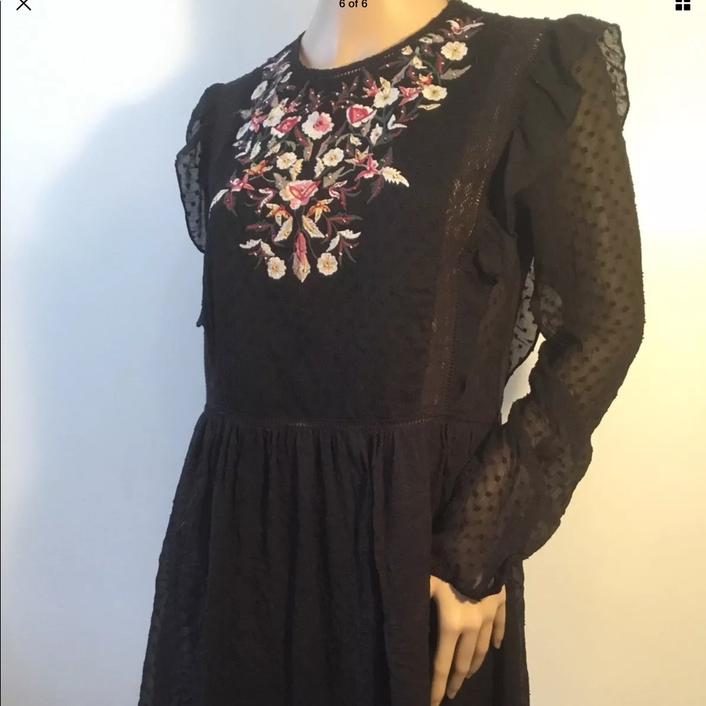 ZARA EMBROIDERED FLORAL DRESS, NWT